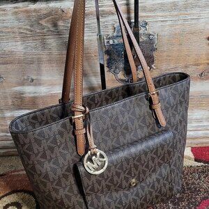 Michael Kors Brown Signature Tote Bag